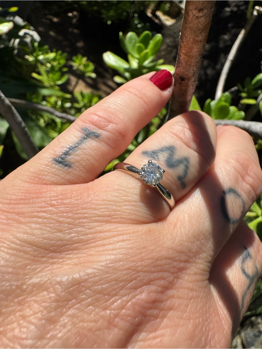 14k White Gold Solitaire with Diamond - Elegant Wedding / Engagement Ring